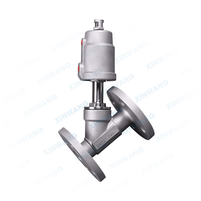 全不锈钢气动法兰角座阀