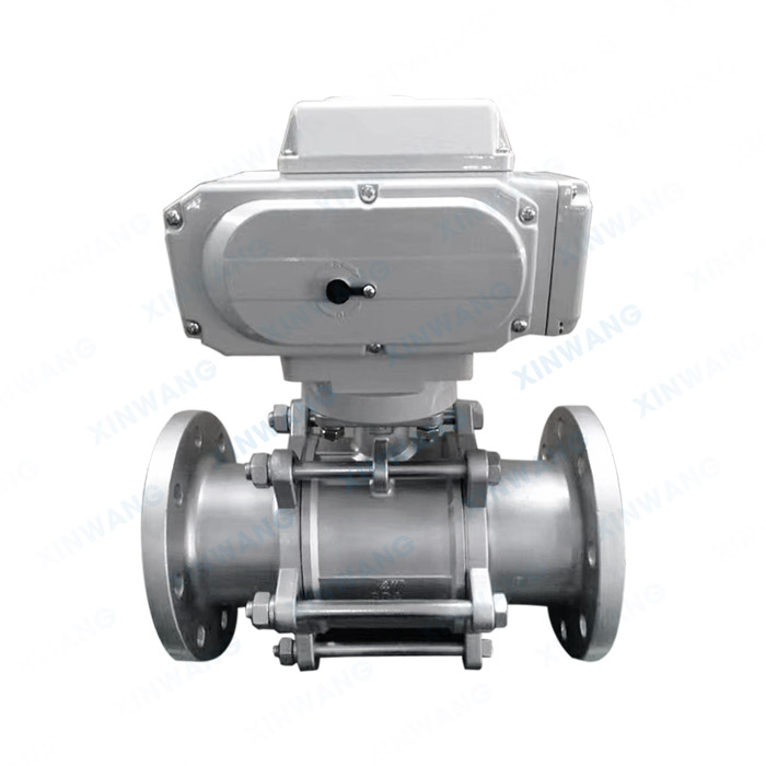 电动三片式法兰球阀