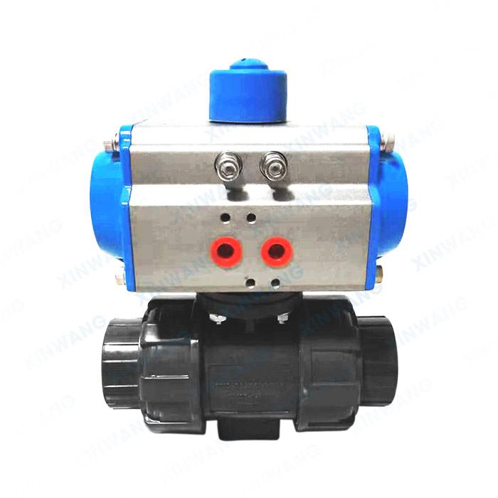 气动UPVC双由令球阀